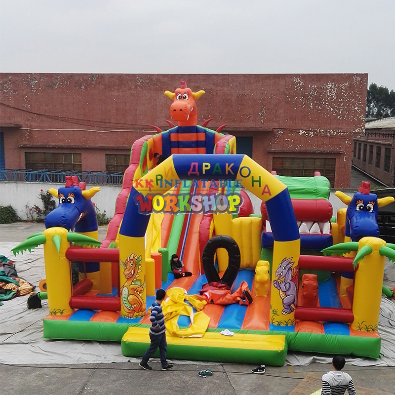 Large Inflatable Castle Bouncer Trampoline Jumping Playground Inflatable Combo with slide for birthday party 3