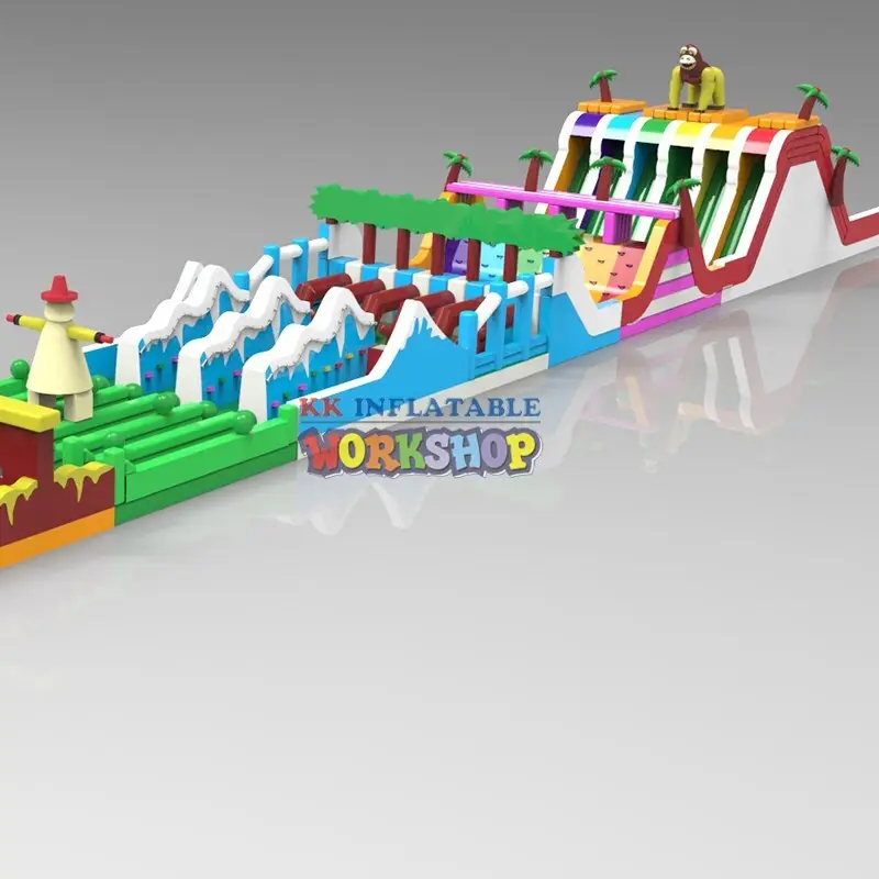 KK INFLATABLE funny water obstacle course good quality for sport games 2