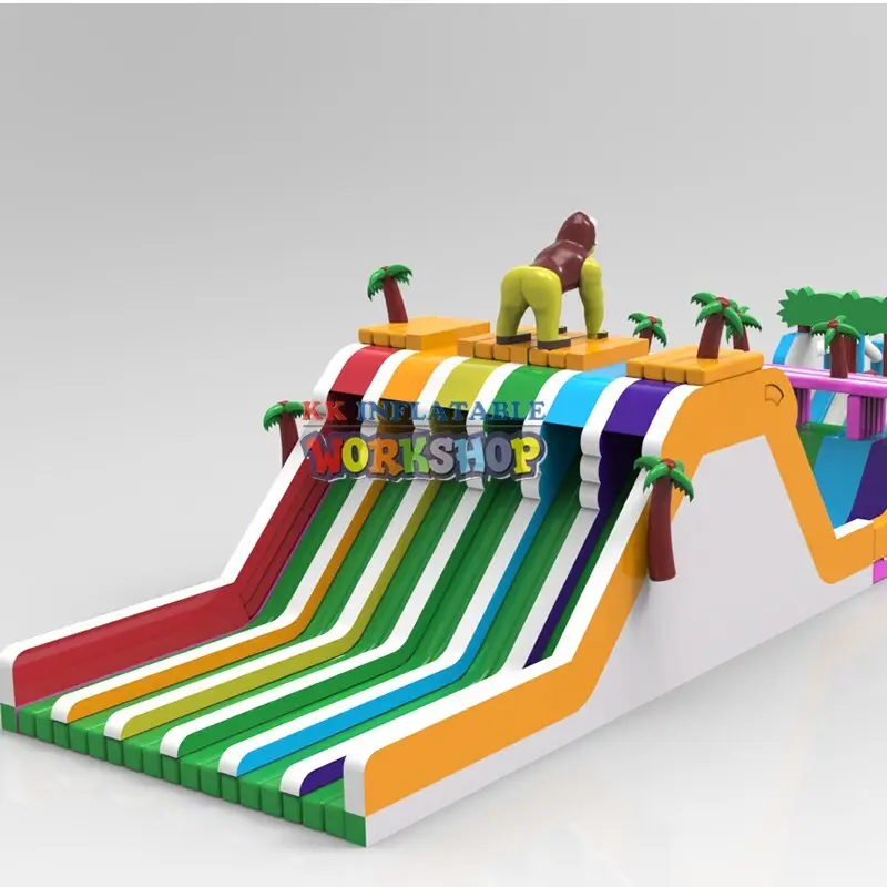 KK INFLATABLE funny water obstacle course good quality for sport games 6