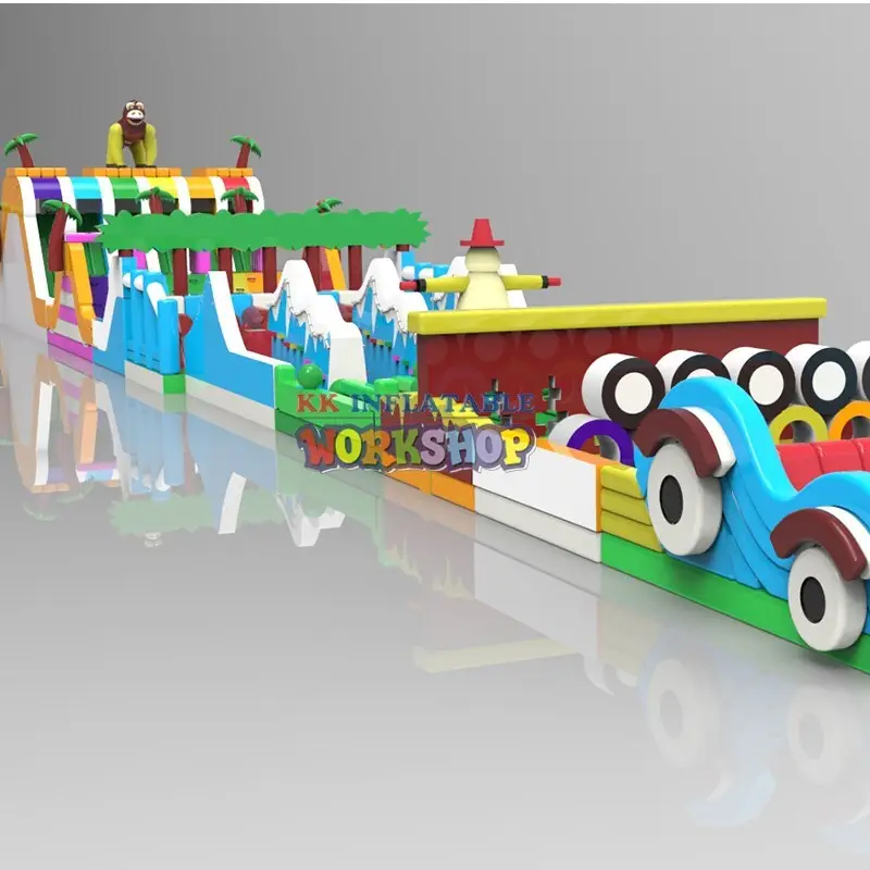 KK INFLATABLE funny water obstacle course good quality for sport games 3