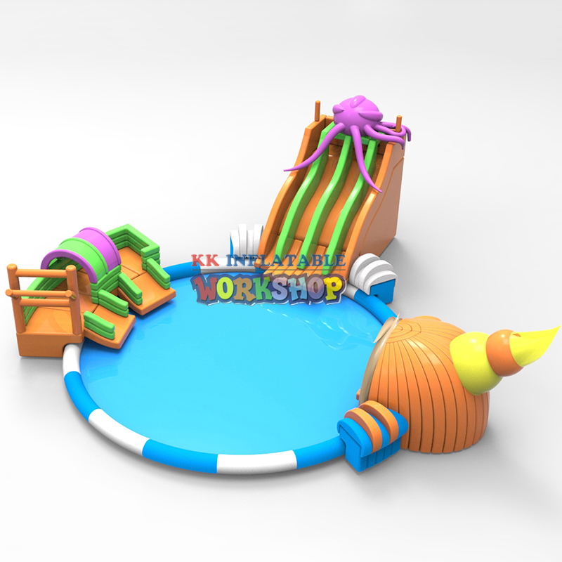 Parc aquatique gonflable en forme de pieuvre avec bâche en PVC, aire de jeux gonflable pour l&39;été 2