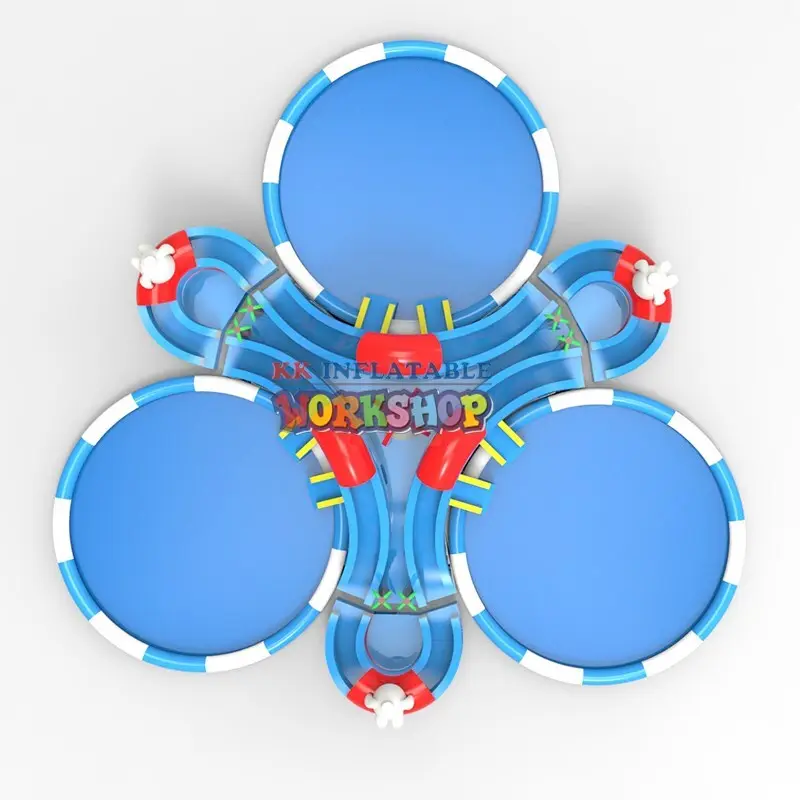 KK INFLATABLE blue inflatable theme park good quality for seaside 6