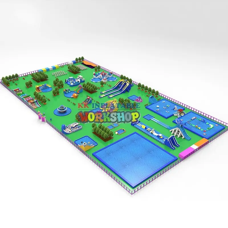Large mobile inflatable water par 4