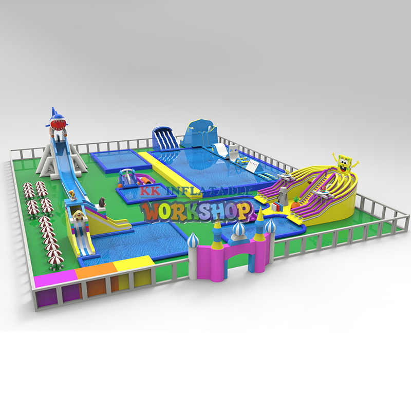Giant Inflatable Land Water Park Outdoor Slide Summer Fun Water park Attraction 2