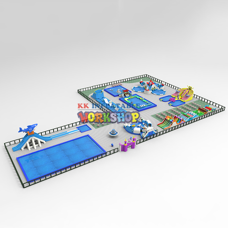 Commercial Customized Large Inflatable Water Park with Water Slide with Pool from Factory 3