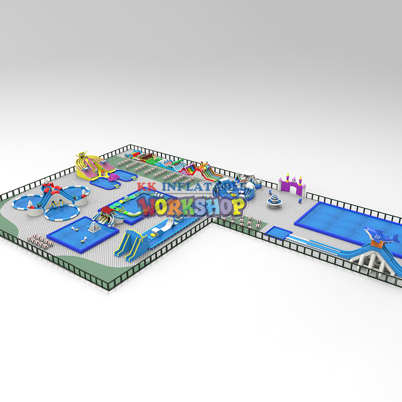 Commercial Customized Large Inflatable Water Park with Water Slide with Pool from Factory 4