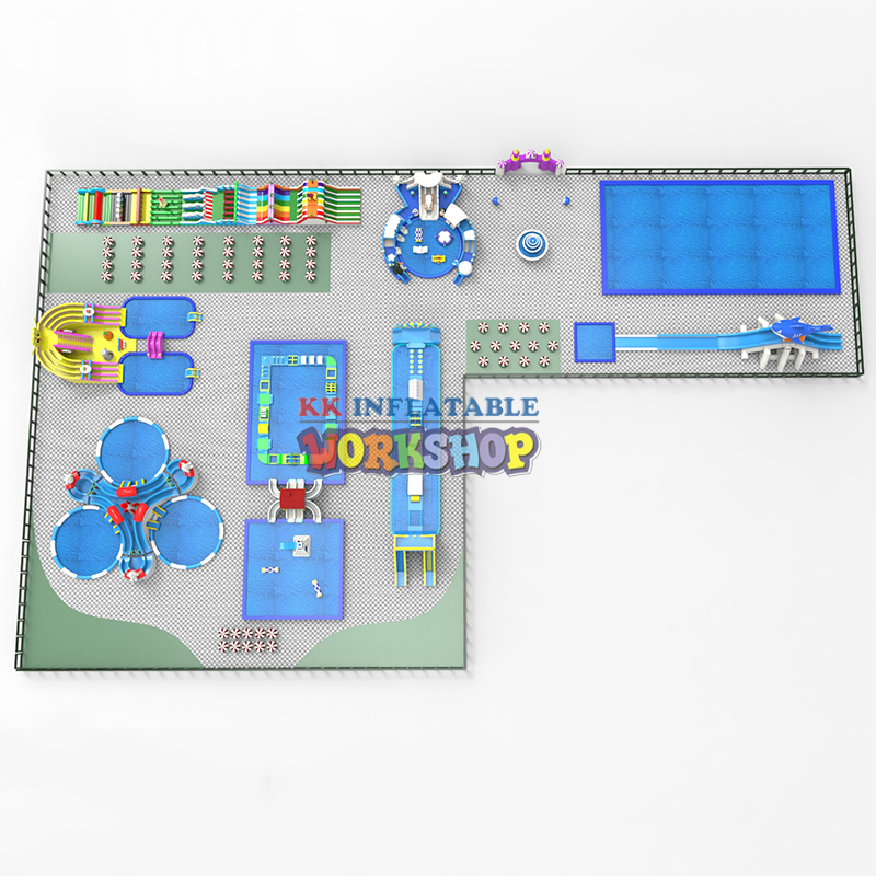 Commercial Customized Large Inflatable Water Park with Water Slide with Pool from Factory 7