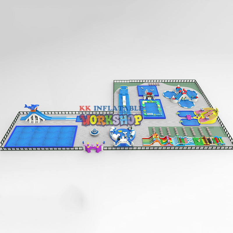 Commercial Customized Large Inflatable Water Park with Water Slide with Pool from Factory 6
