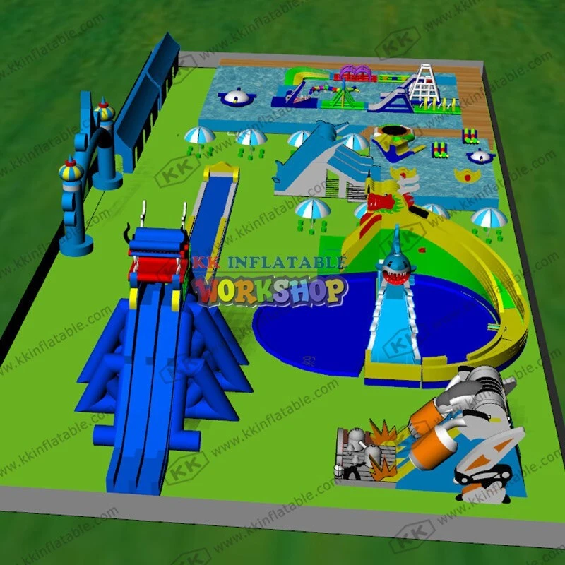 KK INFLATABLE cartoon inflatable water playground factory price for amusement park 2