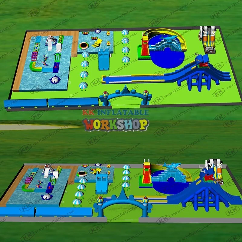 KK INFLATABLE cartoon inflatable water playground factory price for amusement park 7