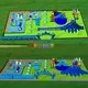 blue kids inflatable water park multichannel for children KK INFLATABLE 7
