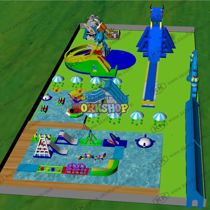 KK INFLATABLE cartoon inflatable water playground factory price for amusement park 4