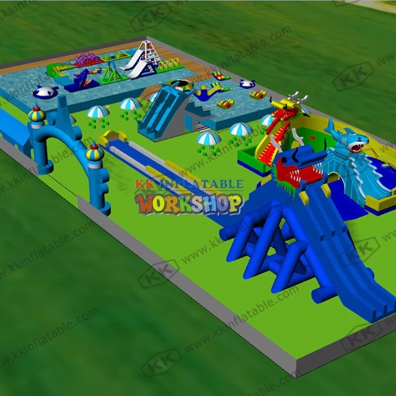 KK INFLATABLE cartoon inflatable water playground factory price for amusement park 3