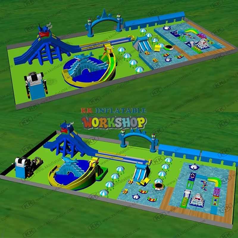 KK INFLATABLE cartoon inflatable water playground factory price for amusement park 6