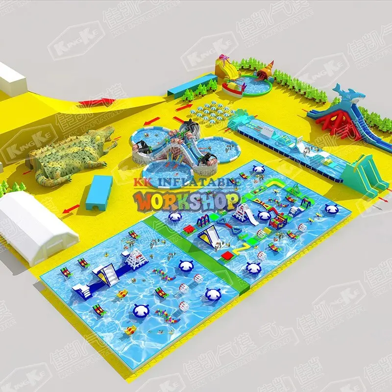 large kids inflatable water park supplier for seaside 5