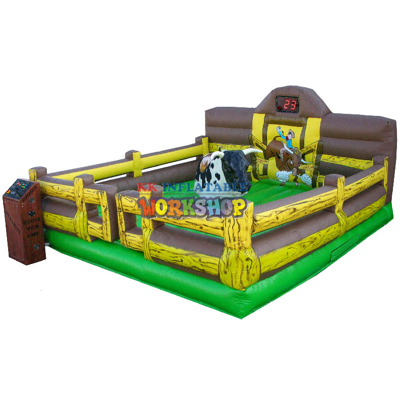 Taureau fou mécanique de rodéo d'équipement de parc d'attractions avec le compteur, jeu interactif gonflable 1