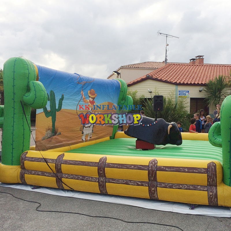 Amusement Attraction Park Equipment Mechanical Crazy Rodeo Bull With Counter, Inflatable Interactive Game 5