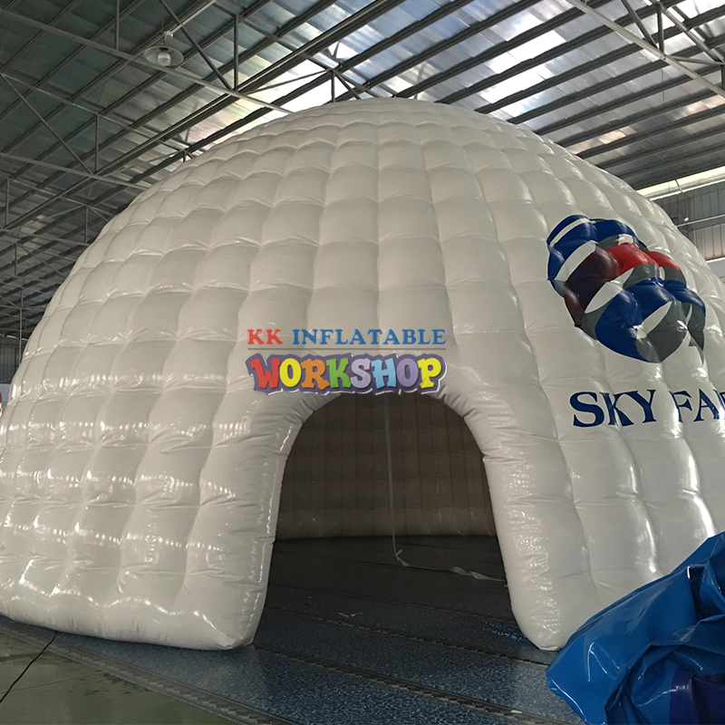 Portable White Inflatable Dome Tent with Color - Changing LED Lights for Trade Show Exhibition 2