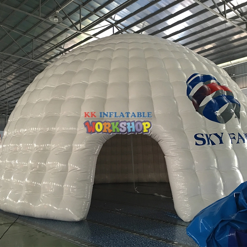 Trade Show Exhibition Portable White Inflatable Dome Tent With Color Changing Led Lighted Igloo 1