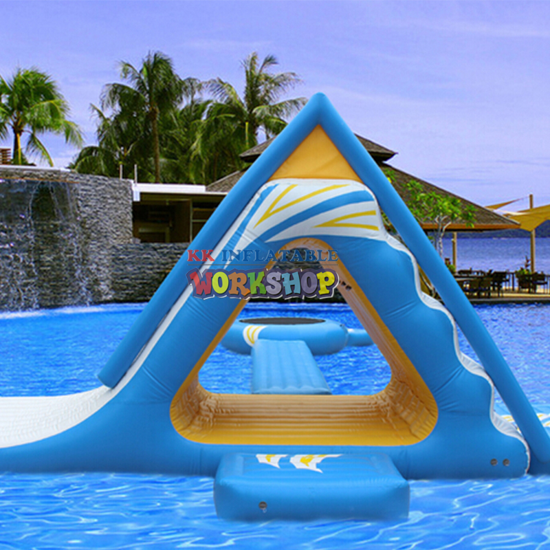 Custom Triangle Inflatable Water Slide & Trampoline Combo for Frame Pool - Mobile Park Gear 5