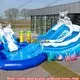 cartoon kids inflatable water park slide pool combination for children KK INFLATABLE 2