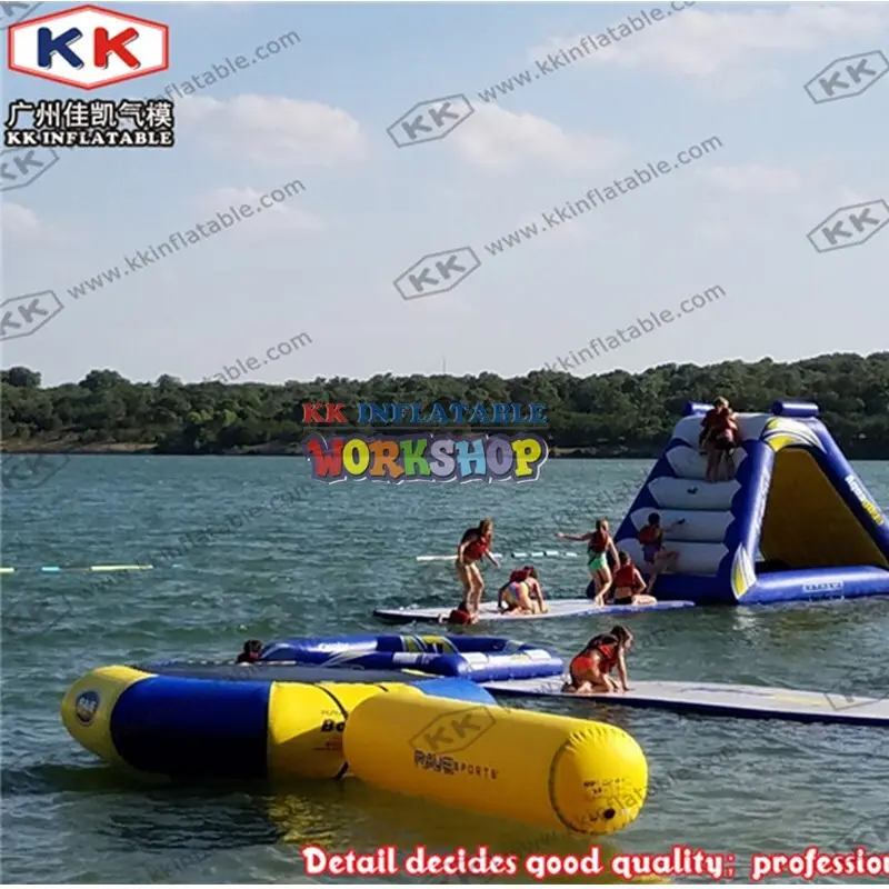 slide pool combination inflatable water parks blue for seaside KK INFLATABLE 3
