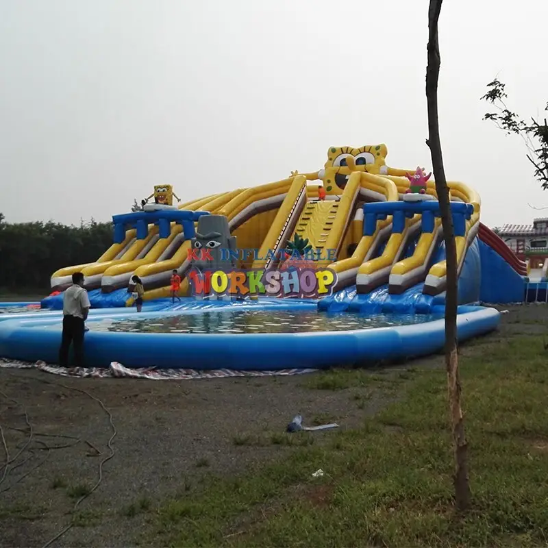 KK INFLATABLE giant blow up water slide buy now for swimming pool 3