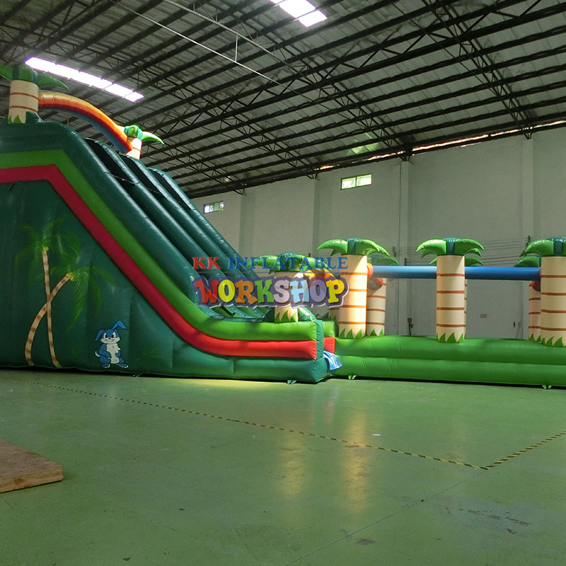 Dive into Profits: Commercial - Grade Inflatable Pool Slide with Palm Trees 7