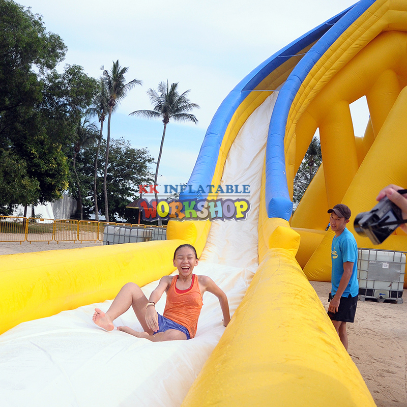 Adult - Oriented 12M Tall Inflatable Water Slide with Extended Slideway 7