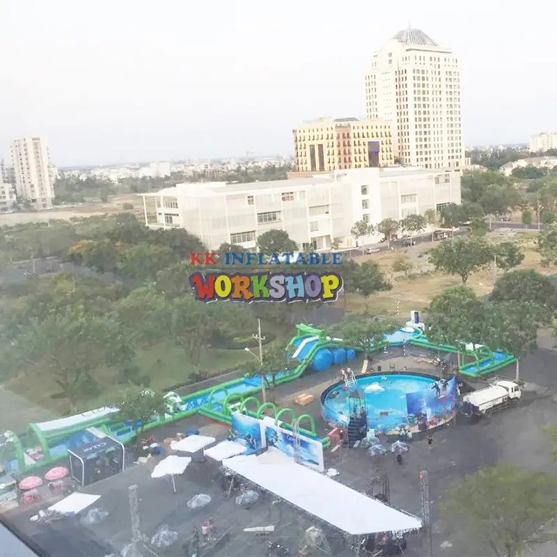 dinosaur inflatable water parks rainbow for paradise KK INFLATABLE 4