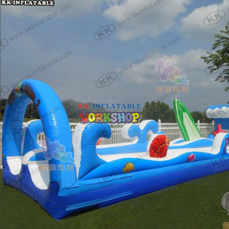 Inflatable Factory - Customized Surf Wave - themed Double - Lane Inflatable Water Slip 'N Slide 3