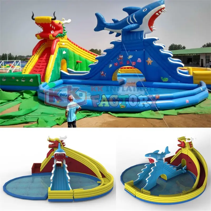 KK INFLATABLE portable blow up water slide buy now for swimming pool 4