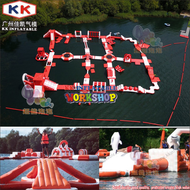 Parque inflable flotante personalizado de fábrica en el agua, obstáculo de agua inflable, juego de agua 3