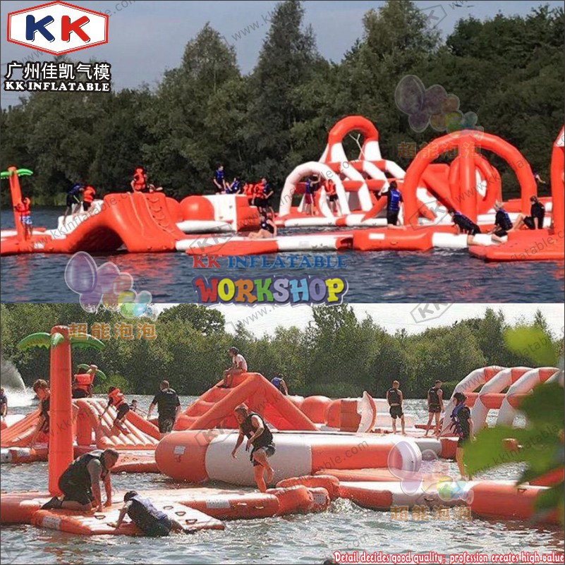Parque inflable flotante personalizado de fábrica en el agua, obstáculo de agua inflable, juego de agua 6