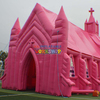 Iglesia blanca inflable rosada personalizada 3