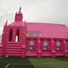 Iglesia blanca inflable rosada personalizada 2