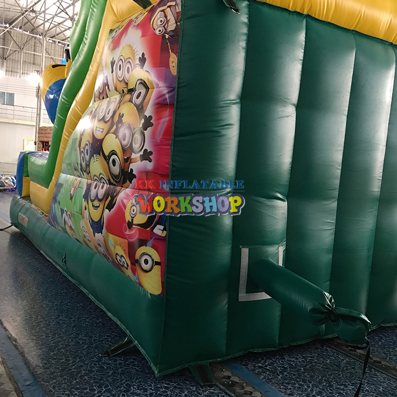 Tobogán seco inflable para niños comerciales de PVC, tobogán inflable de dibujos animados de Minions de Anime 4