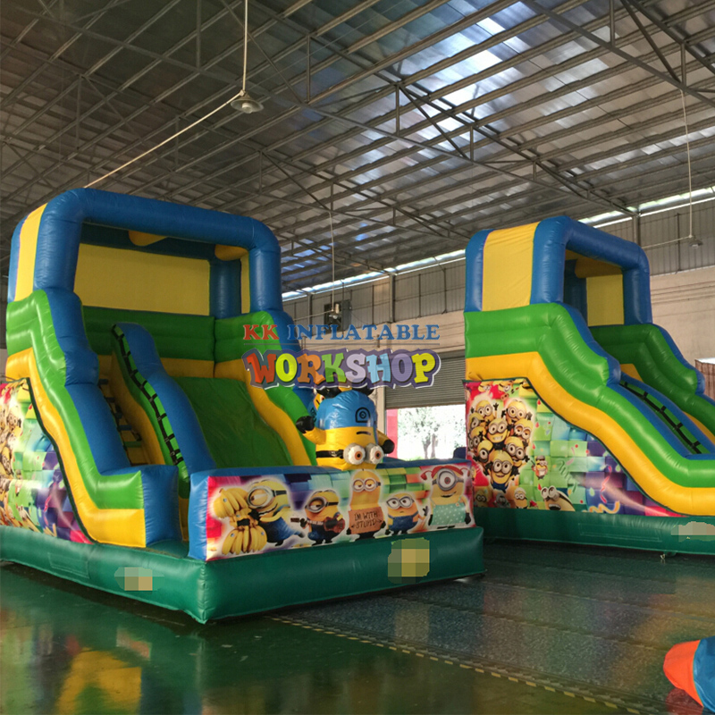 Tobogán seco inflable para niños comerciales de PVC, tobogán inflable de dibujos animados de Minions de Anime 6