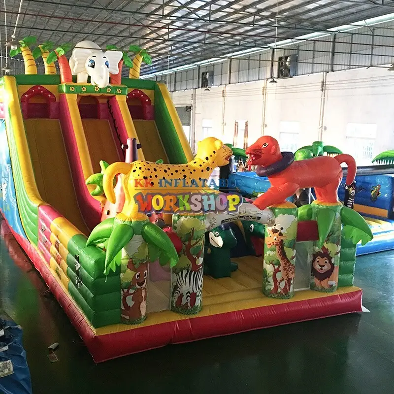 fire truck moonwalks for sale wholesale for outdoor activity KK INFLATABLE 2