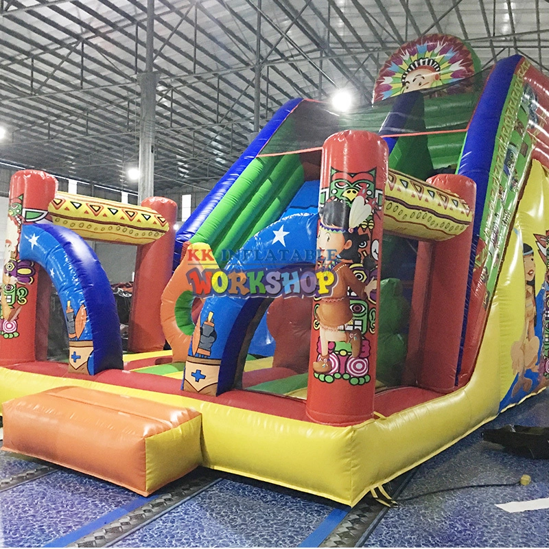 New design Indian theme Commercial grade inflatable bouncer slide combo bouncy castle with slide 1