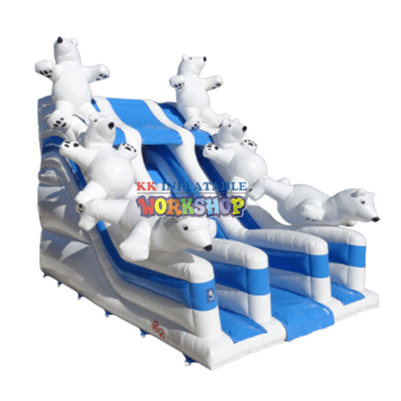 Skiing polar bear air filled snow slide giant inflatable slide 1