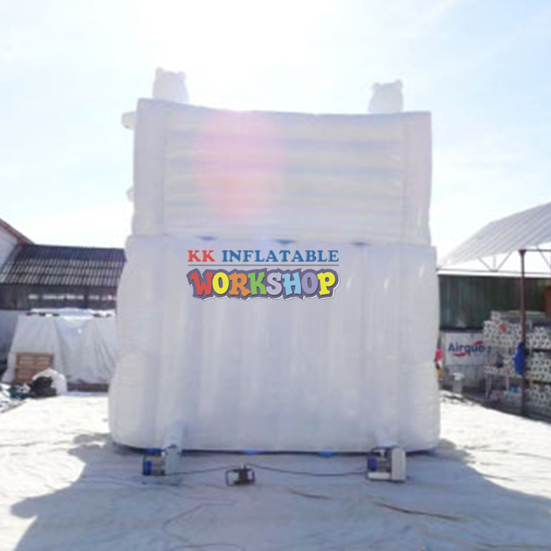 Skiing polar bear air filled snow slide giant inflatable slide 4