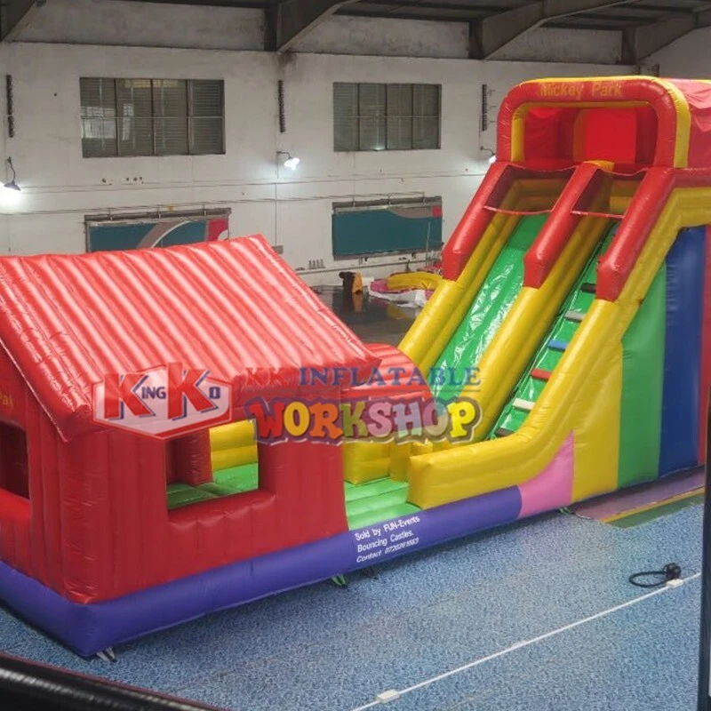 heavy duty bouncy castle with slide supplier for paradise KK INFLATABLE 2