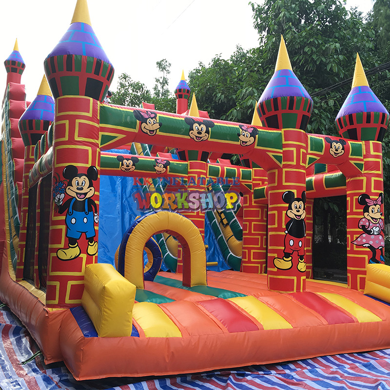 Gorila inflable al aire libre del castillo mágico con la diapositiva, patio inflable de la diapositiva del tema de Mickey 1