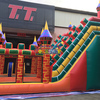 Outdoor Magic Castle Inflatable Bouncer With Slide, Mickey Theme Inflatable Slide Playground 3
