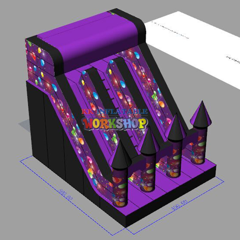 Tobogán inflable castillo tobogán multicanal 6