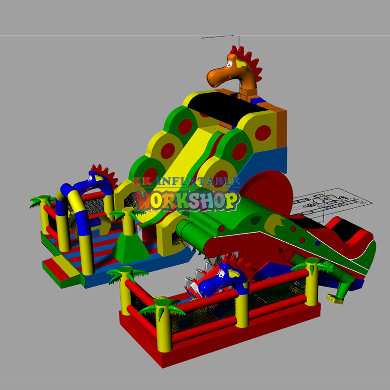 Combo de tobogán inflable con grifo personalizado 1
