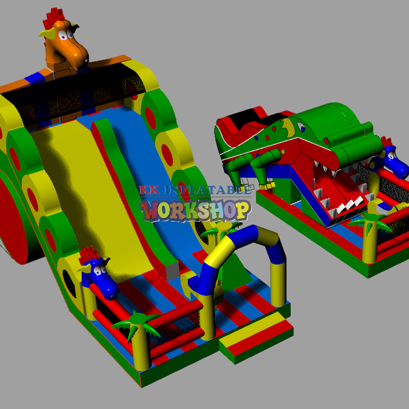 Combo de tobogán inflable con grifo personalizado 2