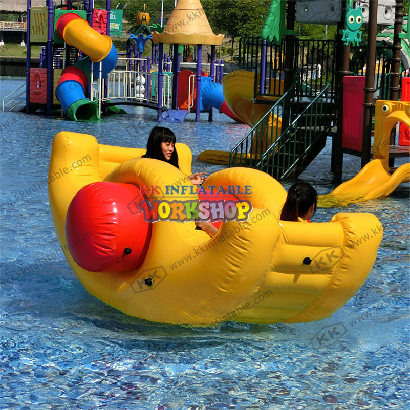 Swimmer Swimming Pool 0.9mm PVC Tarpaulin Inflatable Floating Water Totter Toys For Kids Rocker See-saw Float Lounge 2
