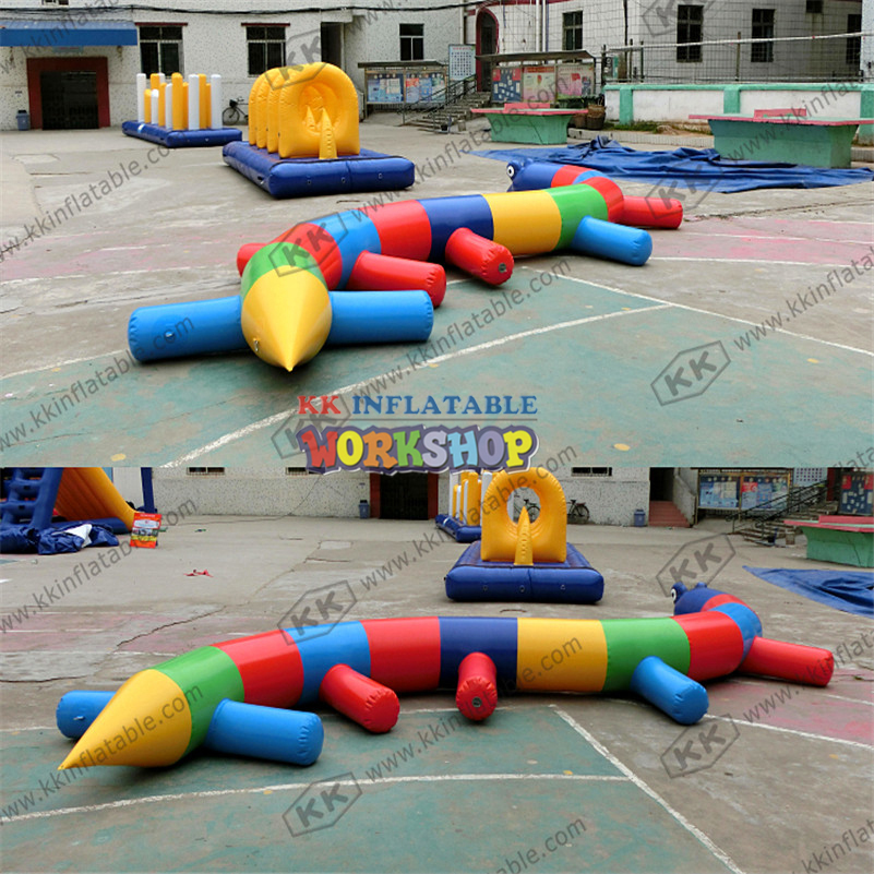 Swimmer Swimming Pool 0.9mm PVC Tarpaulin Inflatable Floating Water Totter Toys For Kids Rocker See-saw Float Lounge 5